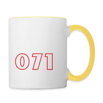 0711 Shirt - Tasse zweifarbig - Weiß/Gelb - Rechts