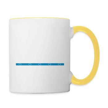 Coeur Anti Guerre Symbole de Paix Famille Vert Fun Blagues - Mug contrasté - blanc/jaune - Droite
