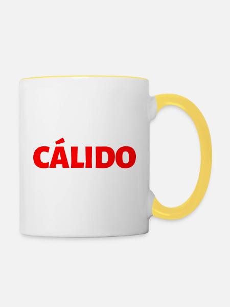 liebevoll Spanisch Sprache - Tasse zweifarbig - Weiß/Gelb