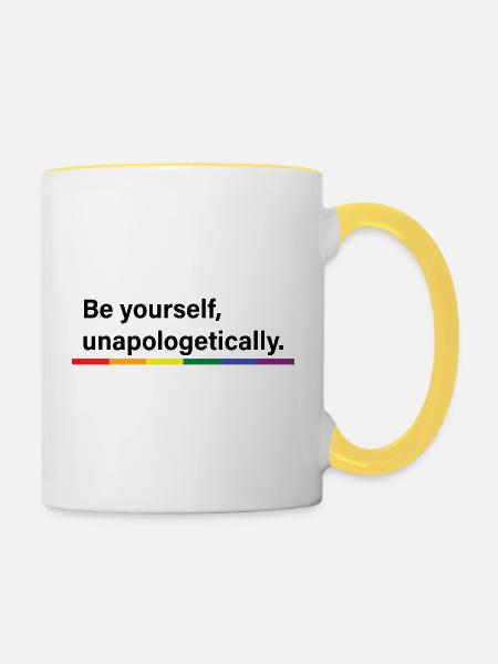 Sei du selbst - Tasse zweifarbig - Weiß/Gelb