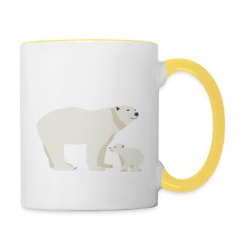 Wildtiere - Tasse zweifarbig - Weiß/Gelb - Rechts