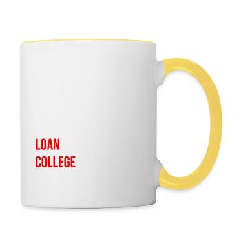Universität ist nichts für dich Spruch Englisch - Tasse zweifarbig - Weiß/Gelb - Rechts