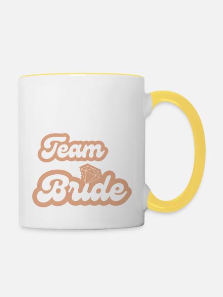 Team-Braut - Tasse zweifarbig - Weiß/Gelb