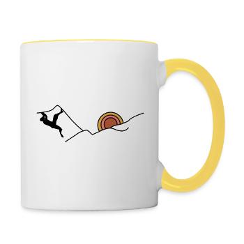 Bouldering Sunset Sunrise - Contrasting Mug - white/yellow - Right