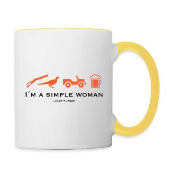 Simple Woman Beer - Tasse zweifarbig - Weiß/Gelb - Rechts
