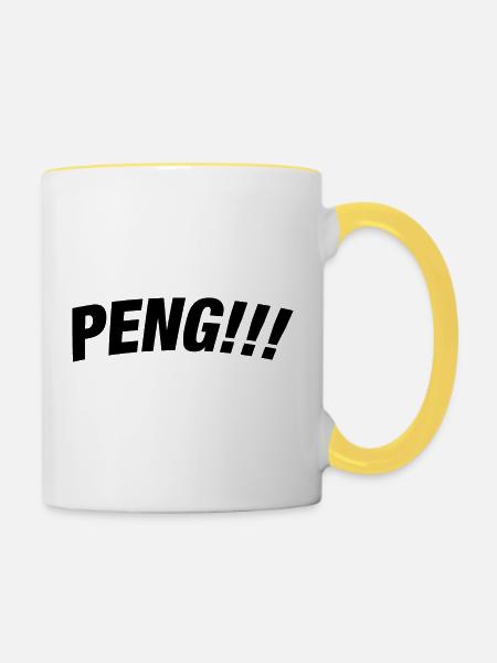 Paintball Airsoft - Tasse zweifarbig - Weiß/Gelb