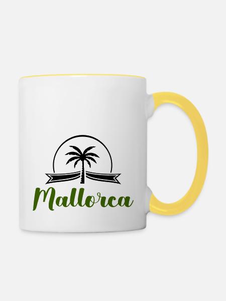 mallorca - Tasse zweifarbig - Weiß/Gelb