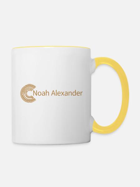 Für Noah Alexander - Tasse zweifarbig - Weiß/Gelb