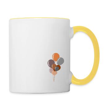 Letter m birthday balloon - Contrasting Mug - white/yellow - Right