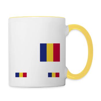 N’ayez pas peur Le Roumain est ici Roumanie Pride Pa - Mug contrasté - blanc/jaune - Droite