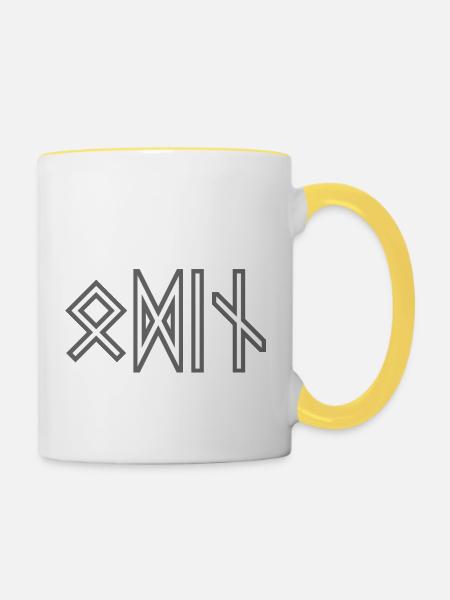 Odin - Tasse zweifarbig - Weiß/Gelb