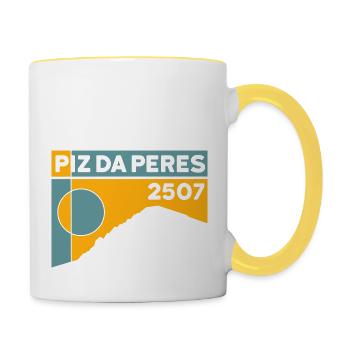 Piz da Peres Dolomites Randonnée Escalade Souvenirs - Mug contrasté - blanc/jaune - Droite