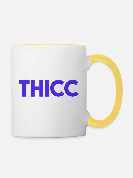 THICC - Tasse zweifarbig - Weiß/Gelb