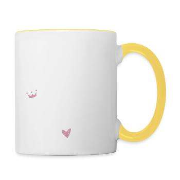 Promue grande soeur en mai - annonce grossesse - Mug contrasté - blanc/jaune - Droite