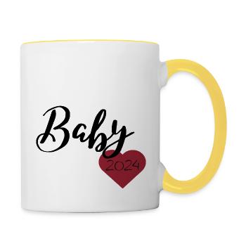 Bébé 2024 - Mug contrasté - blanc/jaune - Droite