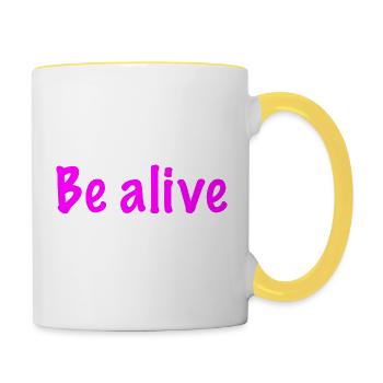 Be alive 2 - Contrasting Mug - white/yellow - Right