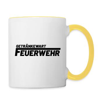 Getränkewart Freiwillige Feuerwehr - Tasse zweifarbig - Weiß/Gelb - Rechts