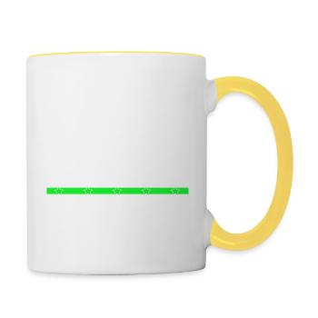 arborists americas forest work fun chainsaw grab - Contrasting Mug - white/yellow - Right