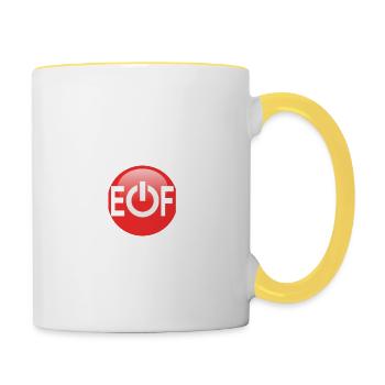 Home Office Vers.1- Arbeit Zuhause - Tasse zweifarbig - Weiß/Gelb - Rechts