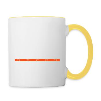 apprentice carpenter funny tshirts - Tasse zweifarbig - Weiß/Gelb - Rechts