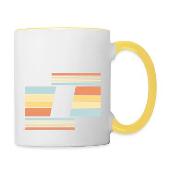 Je l’ai léché pour que ce soit le mien drôle de dire effronté - Mug contrasté - blanc/jaune - Droite
