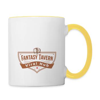 Fantasy Inn Pub Tavern Magical Adventures Gamer - Contrasting Mug - white/yellow - Right