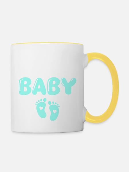 baby - Tasse zweifarbig - Weiß/Gelb