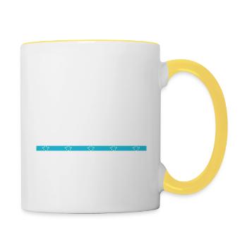 déclaration charpentier de construction - Mug contrasté - blanc/jaune - Droite