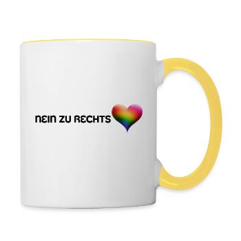 No to the Right - Contrasting Mug - white/yellow - Right