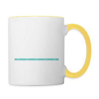 Travail du bois marteau-piqueur citation drôle menuiserie - Mug contrasté - blanc/jaune - Droite