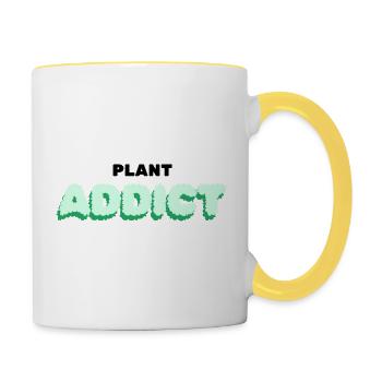 Plant addict - Contrasting Mug - white/yellow - Right