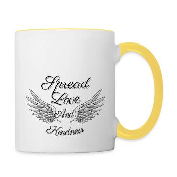 Love T shirt 4500px X 5400px T Shirts Sweatshirts - Contrasting Mug - white/yellow - Right