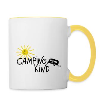 Camping Kind Wohnwagen - Tasse zweifarbig - Weiß/Gelb - Rechts