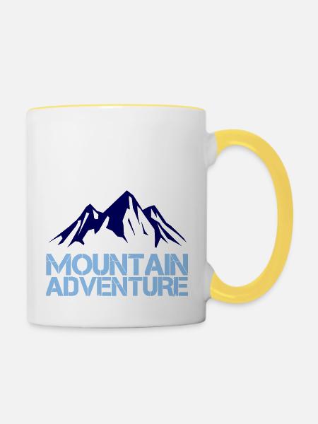 mountain adventure - Tasse zweifarbig - Weiß/Gelb