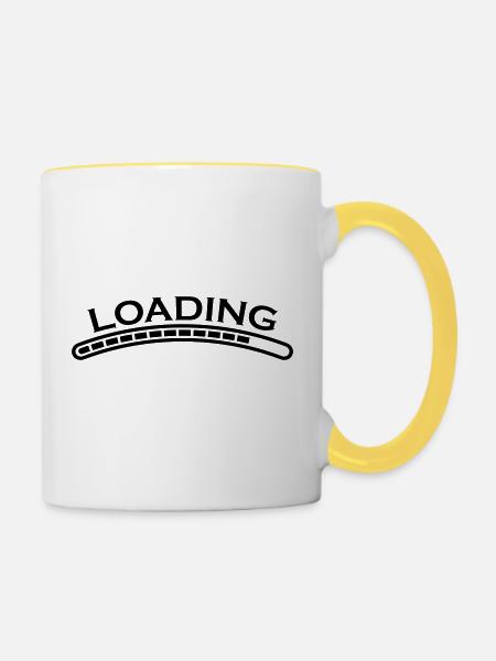 loading ladebalken - Tasse zweifarbig - Weiß/Gelb