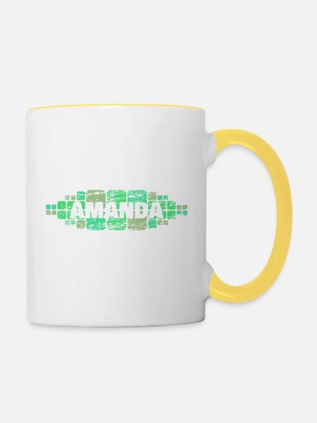 Amanda - Tasse zweifarbig - Weiß/Gelb