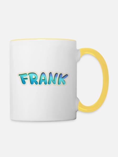 Frank - Tasse zweifarbig - Weiß/Gelb