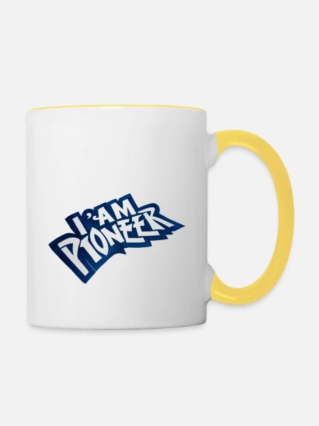 Ich bin ein Pionier - Tasse zweifarbig - Weiß/Gelb