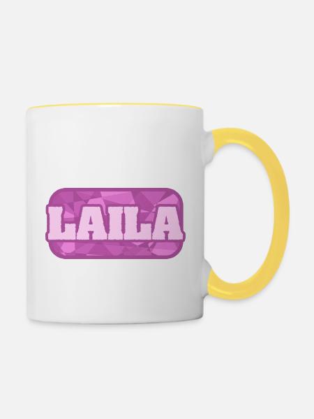 Gesundheit Laila - Tasse zweifarbig - Weiß/Gelb