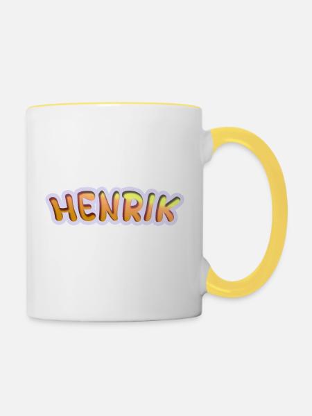 Henrik - Tasse zweifarbig - Weiß/Gelb