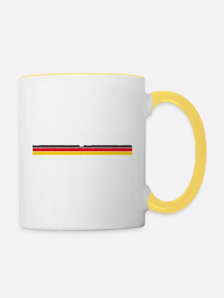 Stuttgart Deutschland Retro Vintage - Deutsch - Tasse zweifarbig - Weiß/Gelb