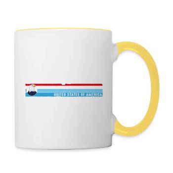 Houston Texas Est 1837 Vintage Classic Retro Style - Contrasting Mug - white/yellow - Right