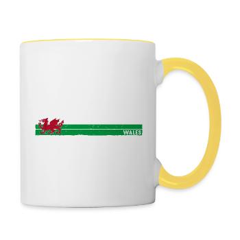 Rhyl: Welsh Charm and Coastal Beauty - Contrasting Mug - white/yellow - Right
