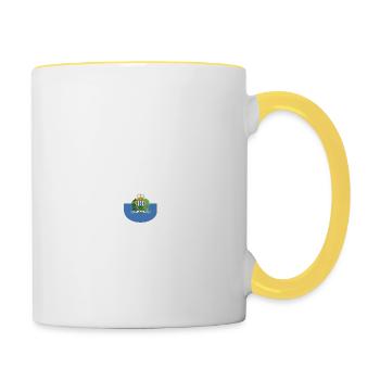 I Love San Marino, Elegance Style Design T-Shirt - Contrasting Mug - white/yellow - Right