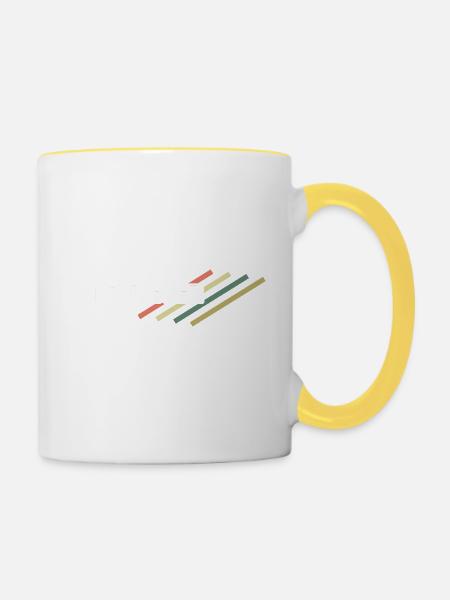 Arbeitsplatz Bodenleger - Tasse zweifarbig - Weiß/Gelb