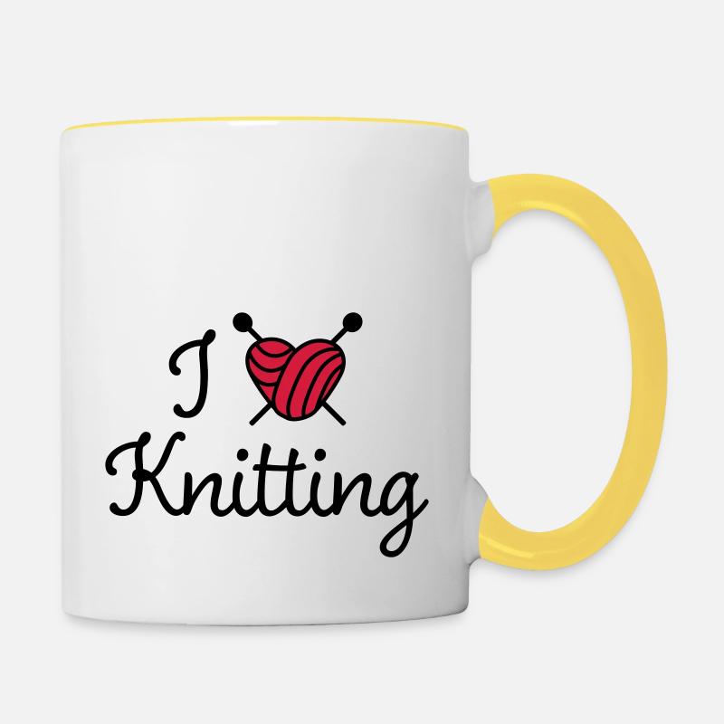 Knit - Contrasting Mug - white/yellow