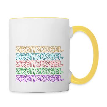 Zirbitzkogel als Klettern - Tasse zweifarbig - Weiß/Gelb - Rechts