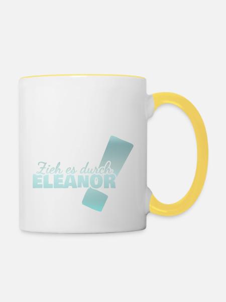 Eleanor als Vorname - Tasse zweifarbig - Weiß/Gelb