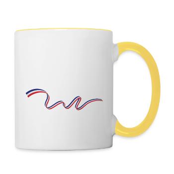 Patriote la france mon pays ma patrie - Mug contrasté - blanc/jaune - Droite