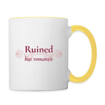 Ruined but Romantic T-Shirt – Emotional Soft Girl - Contrasting Mug - white/yellow - Right